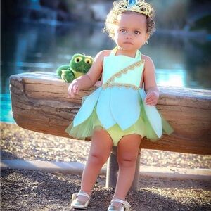 Jayden and Olivia princess and the frog romper